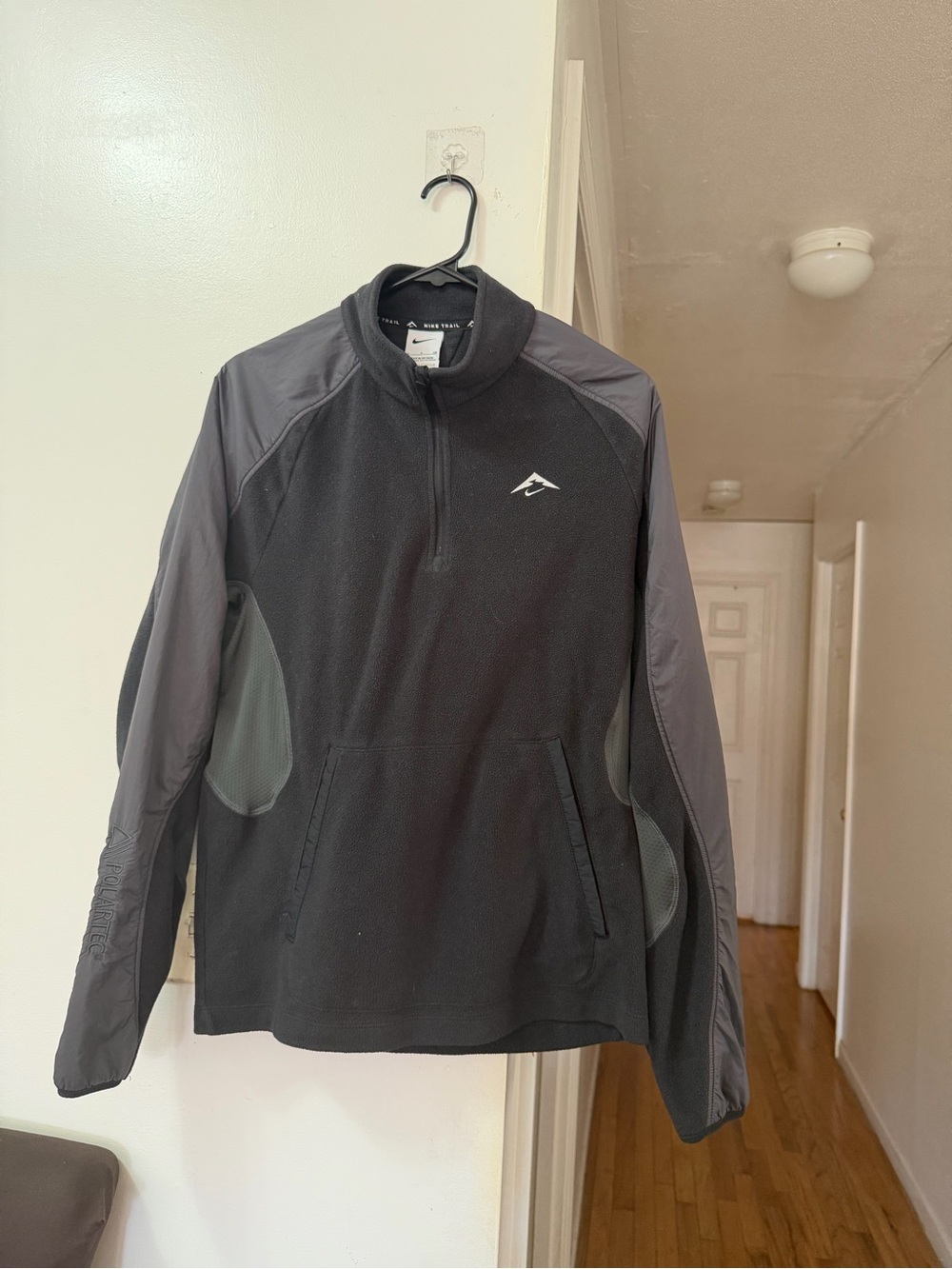 Nike Trail Black and Gray Zip-Up Fleece Pullover